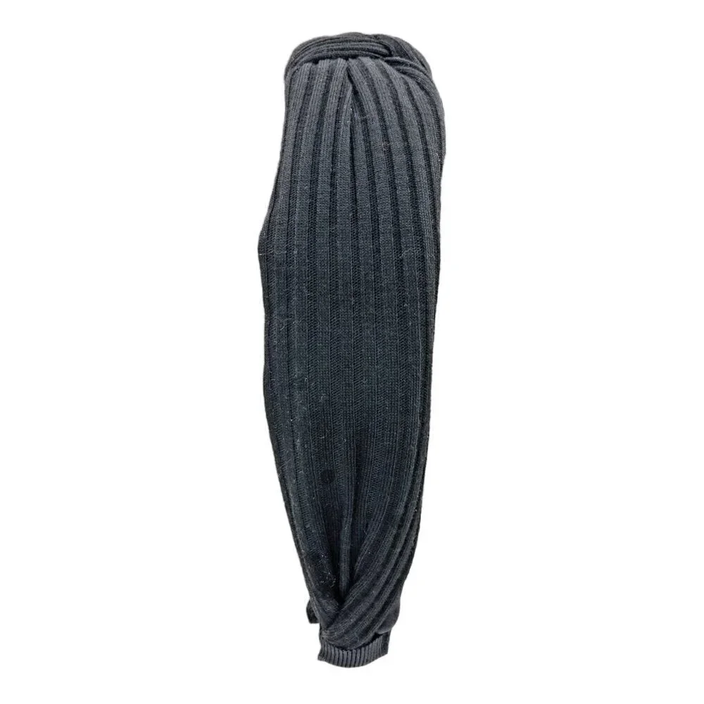 Grey Leaf Pattern Comfort Headband | Knotted Style